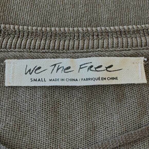 FREE PEOPLE We The Free Cotton Henley Top Women's Size S Military Khaki Green - Picture 11 of 14
